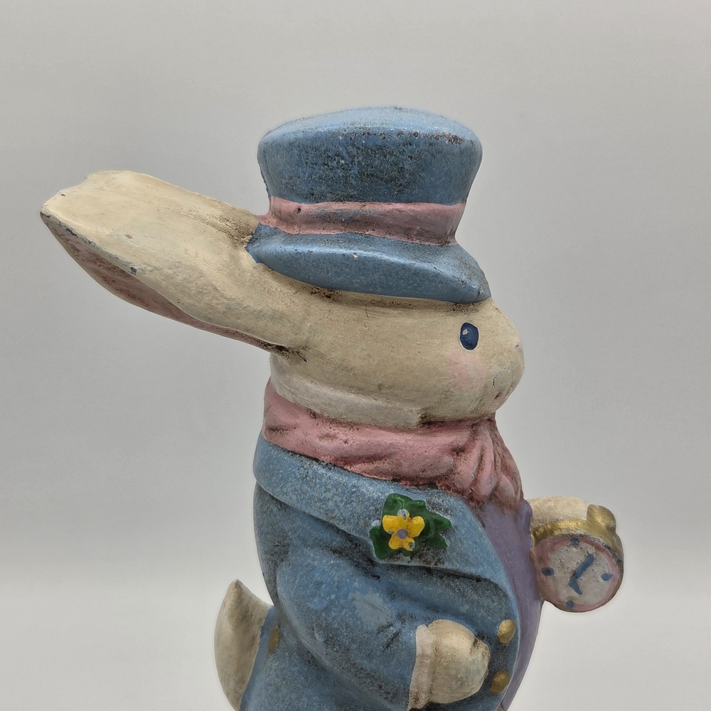 Midwest Importer Cast Iron Bunny Doorstop Alice In Wonderland White Rabbit Heavy - Picture 2 of 11